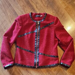 Karl Lagerfeld Red Blazer with Black Trim